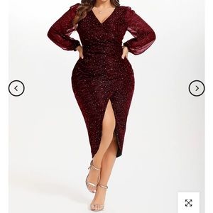 Crimson Red midi dress